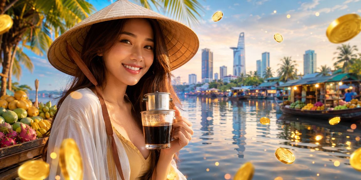 Người dùng vùng Mekong đội nón lá dùng app casino đặt cược thể thao trực tuyến